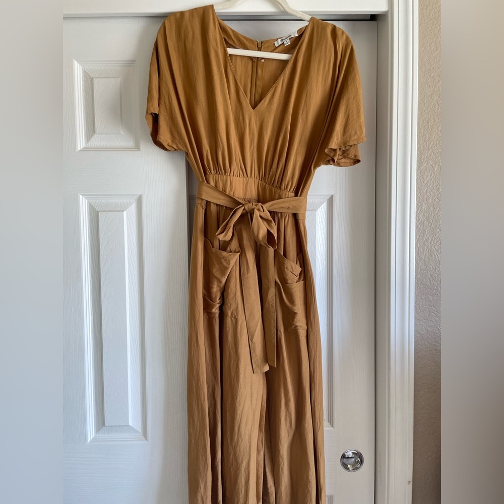 Madewell linen blend midi dress